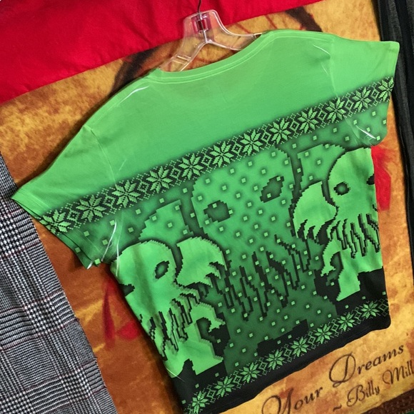 SUBLIVIE-women’s green/black short sleeve graphic print tee-shirt - Picture 6 of 9